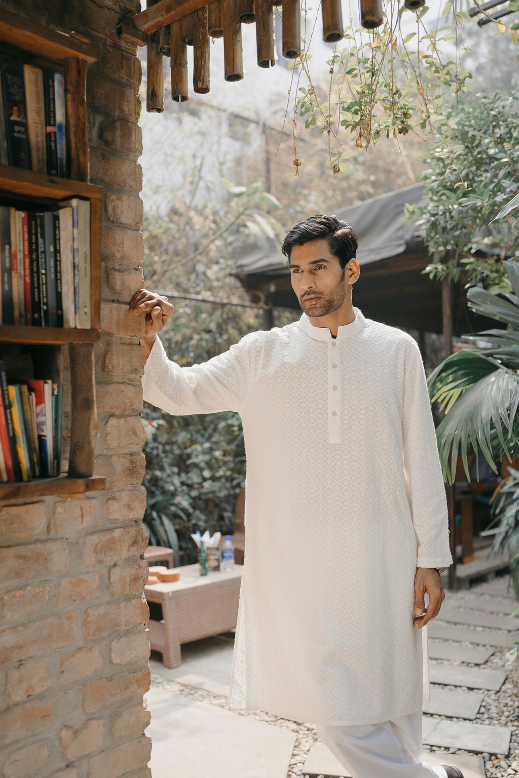Shahrooz - White Chikankari Panjabi