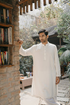 Shahrooz - White Chikankari Panjabi