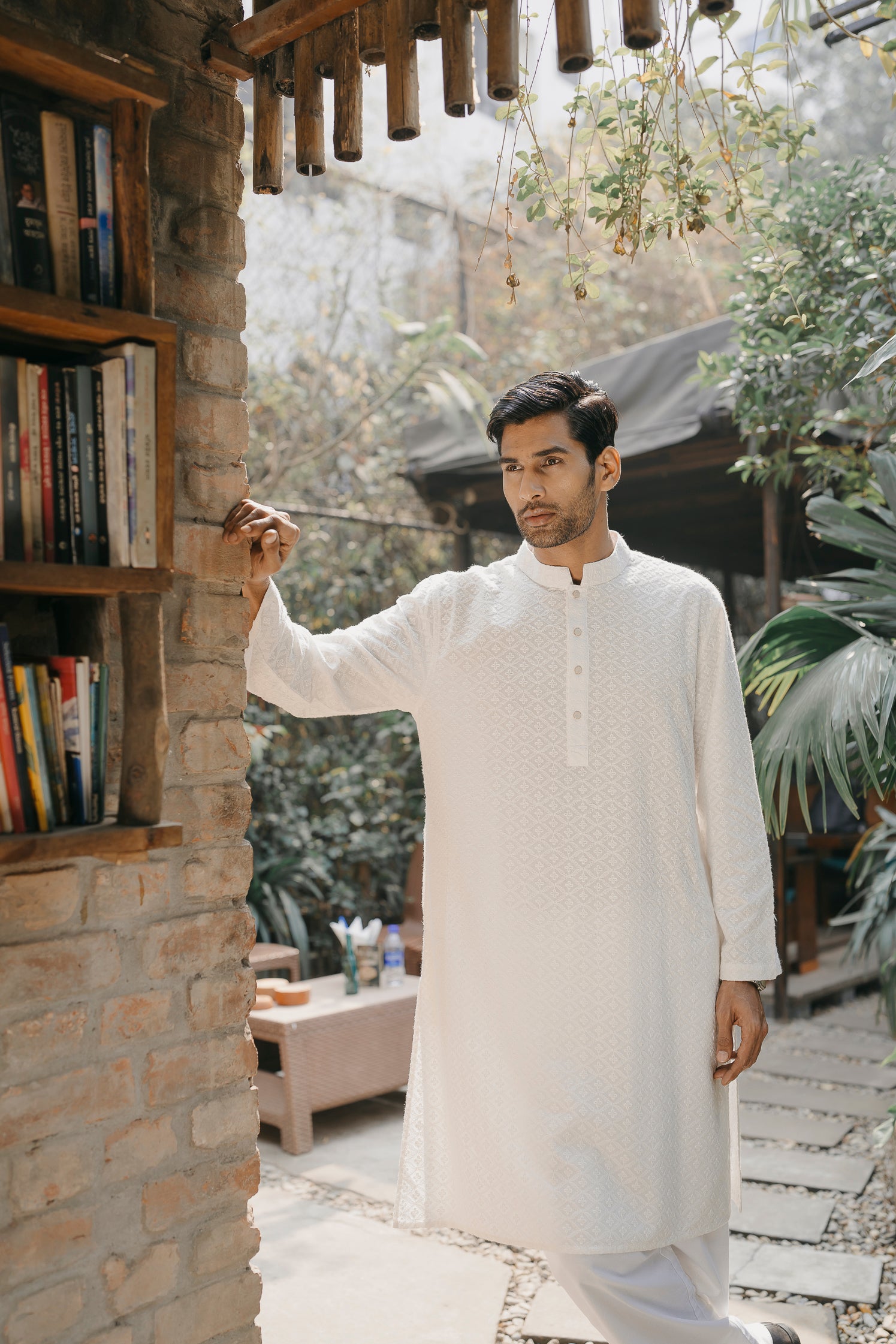 Shahrooz - White Chikankari Panjabi