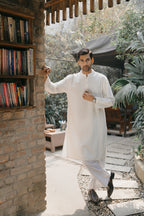 Shahrooz - White Chikankari Panjabi