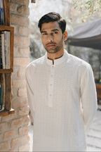 Shahrooz - White Chikankari Panjabi