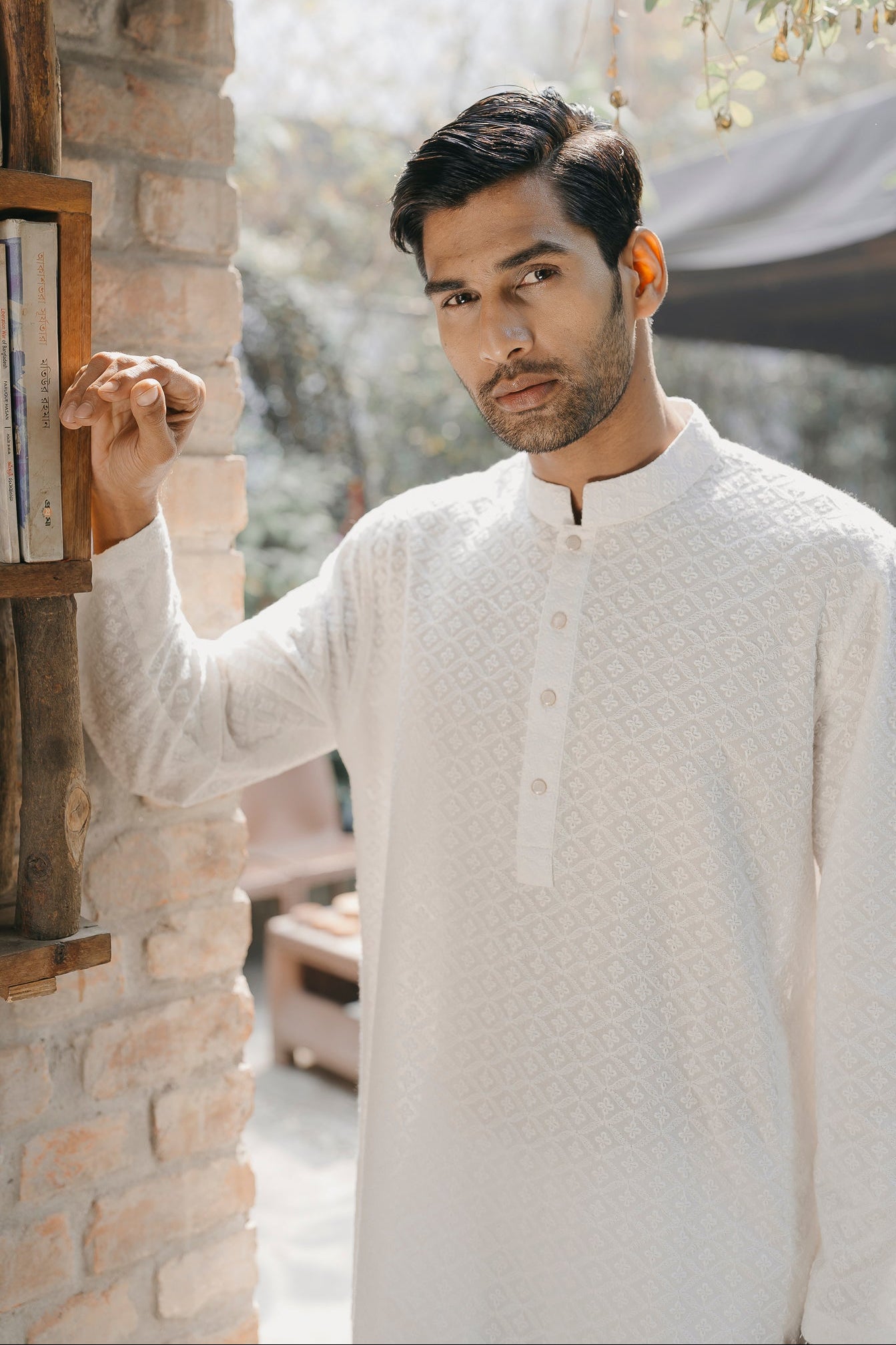 Shahrooz - White Chikankari Panjabi