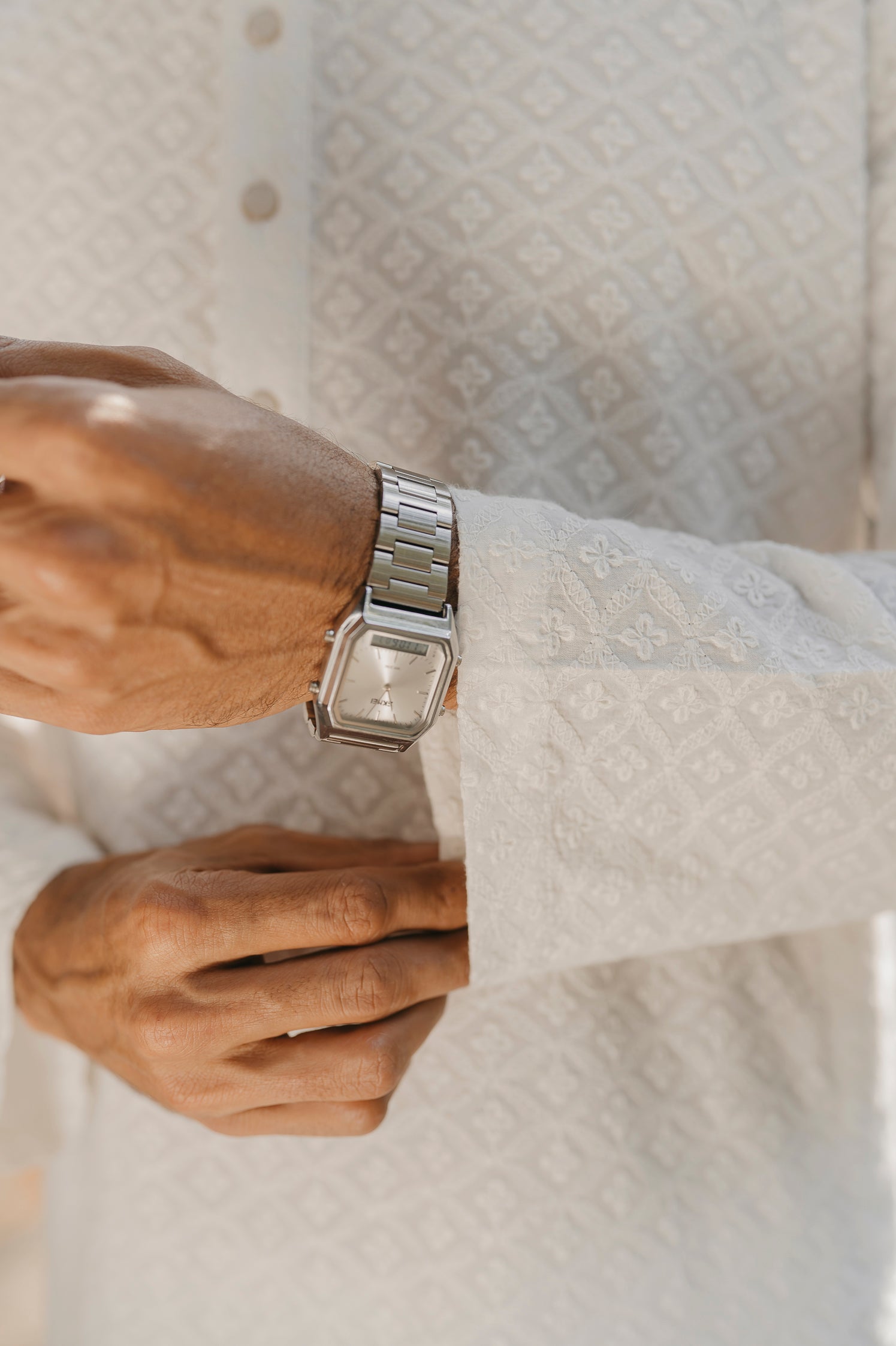 Shahrooz - White Chikankari Panjabi