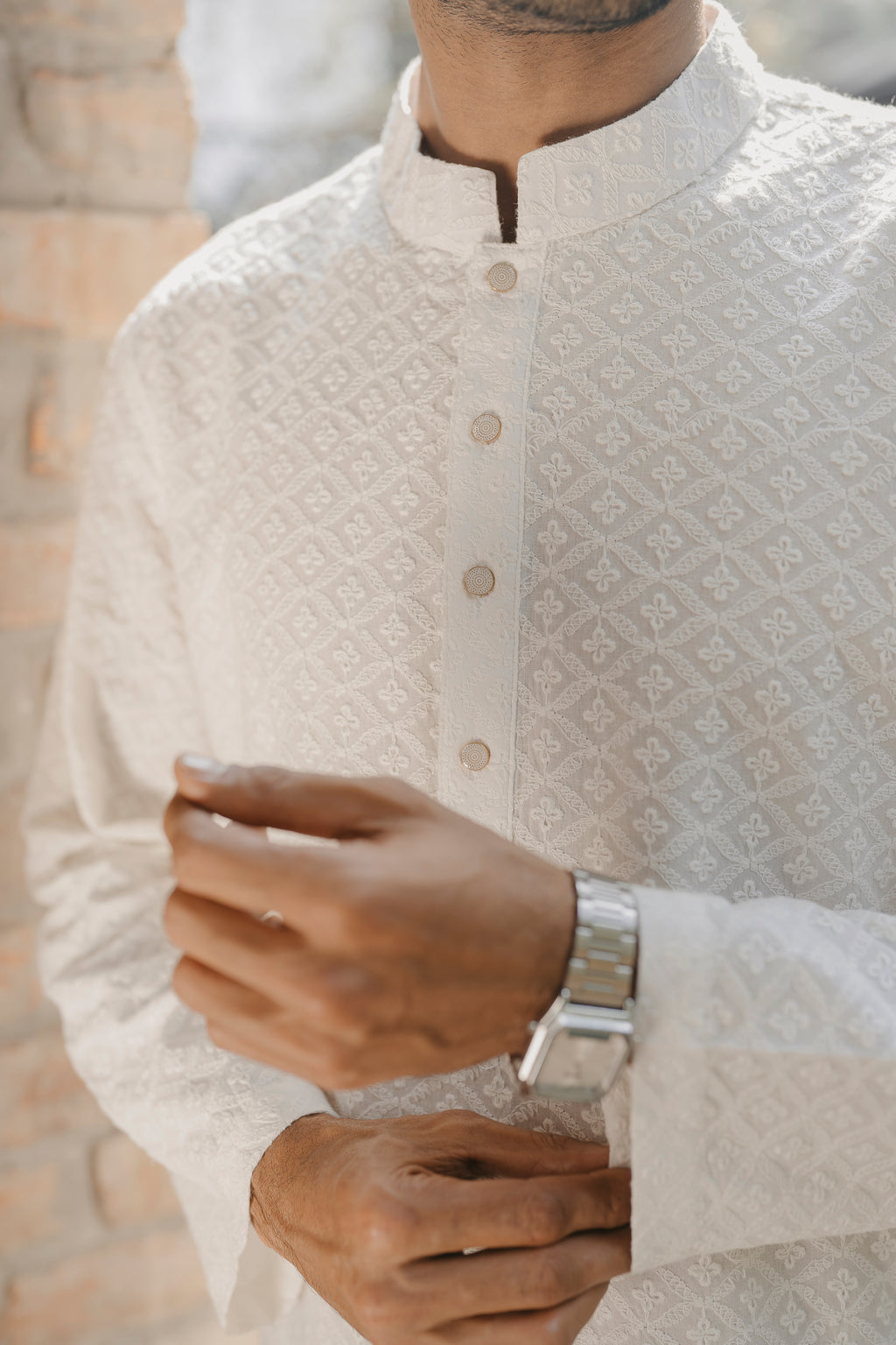 Shahrooz - White Chikankari Panjabi