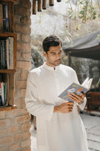 Shahrooz - White Chikankari Panjabi