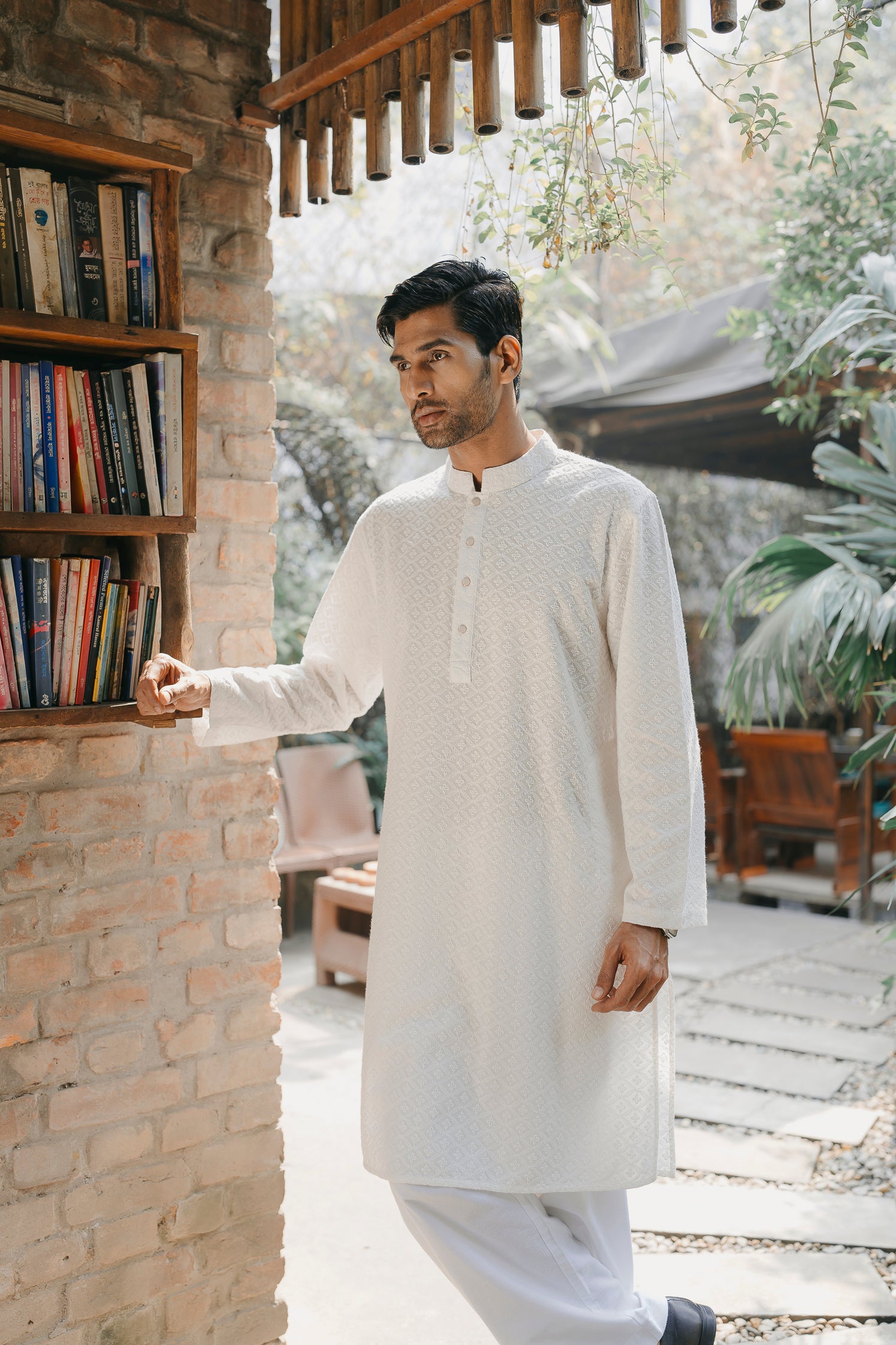 Shahrooz - White Chikankari Panjabi