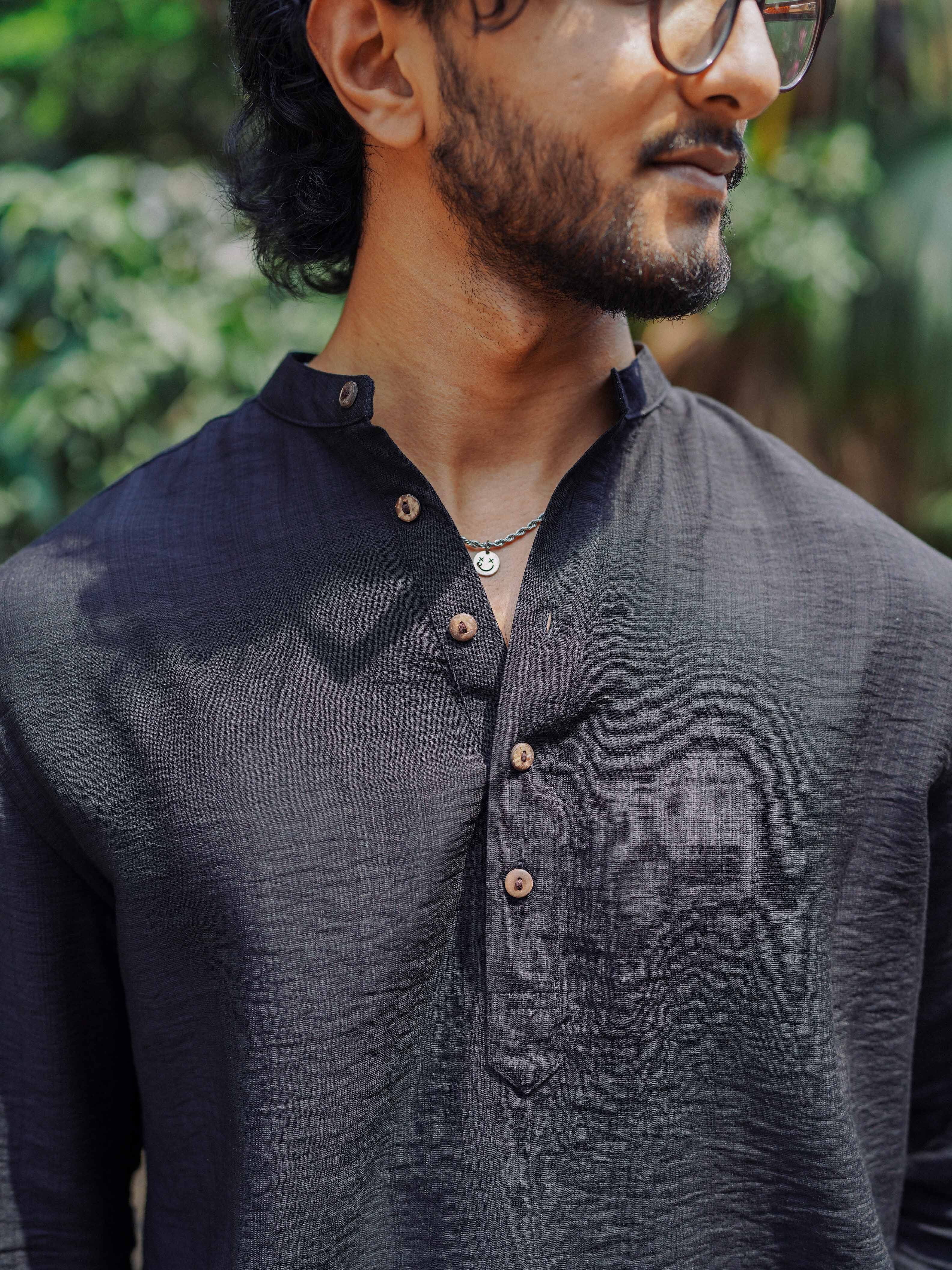 Black - Henley for Men