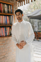Shahrooz - White Chikankari Panjabi