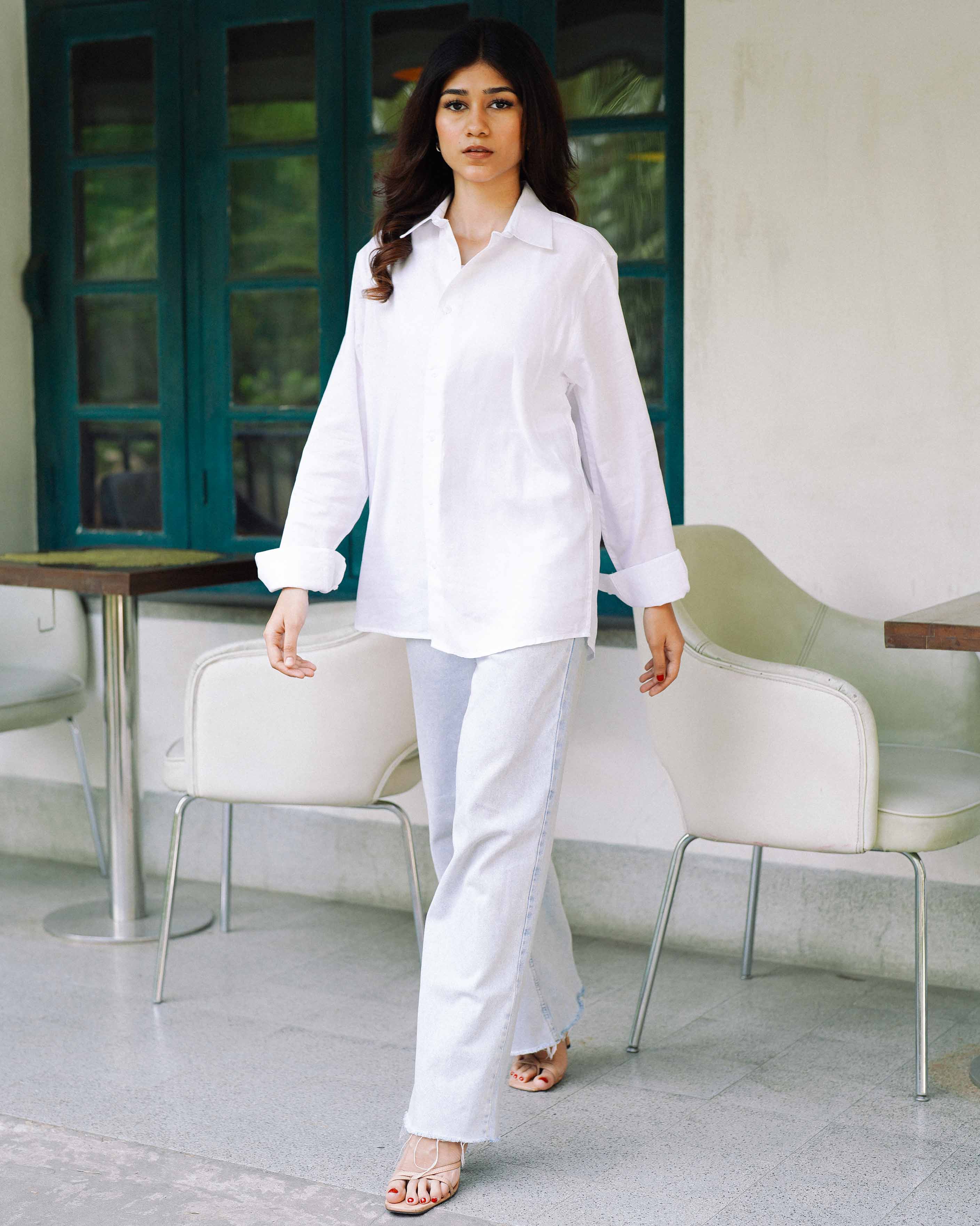 White - Long Sleeve Shirt - Unisex