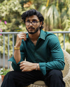 Forest Green - Long Sleeve Shirt For Men