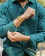 Forest Green - Long Sleeve Shirt For Men