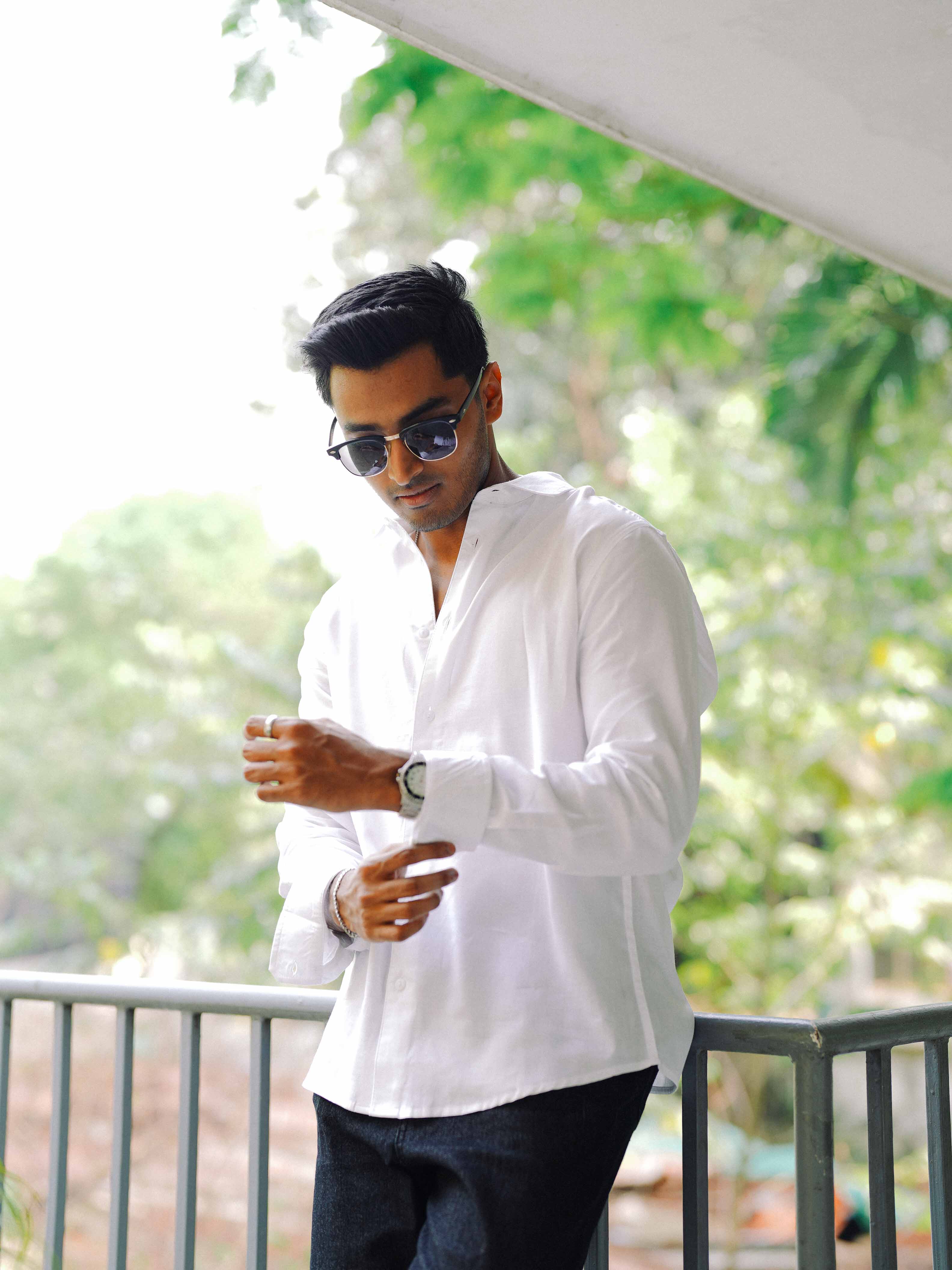 White - Long Sleeve Shirt For Men