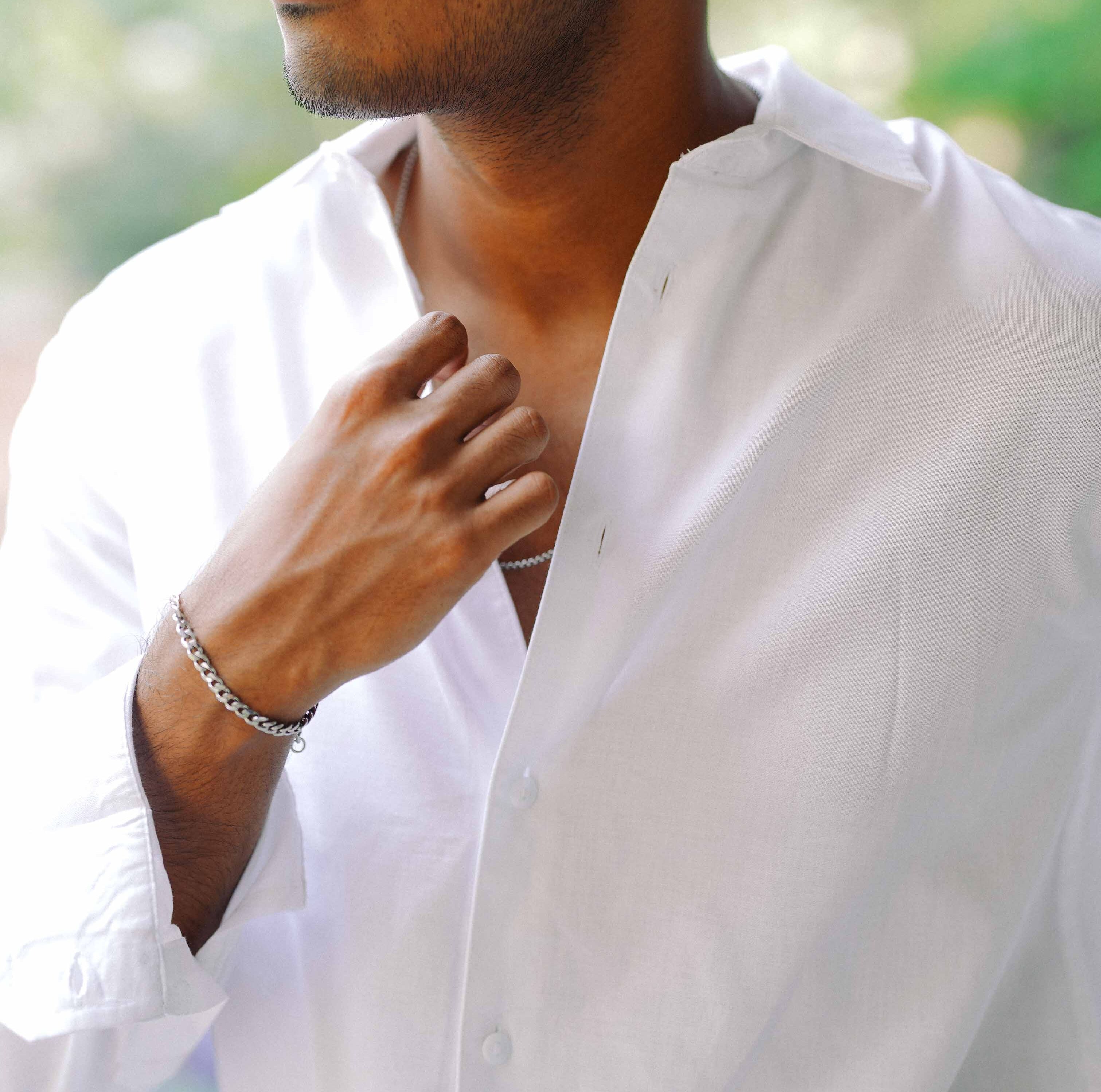 White - Long Sleeve Shirt For Men