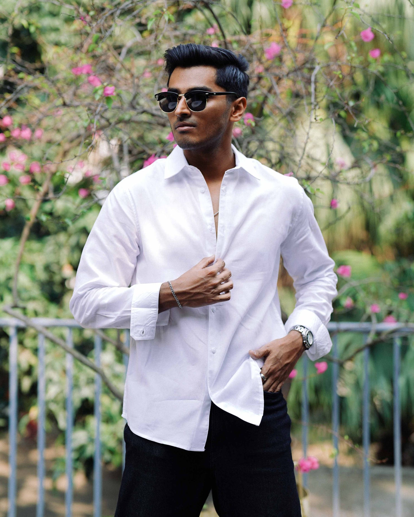 White - Long Sleeve Shirt For Men