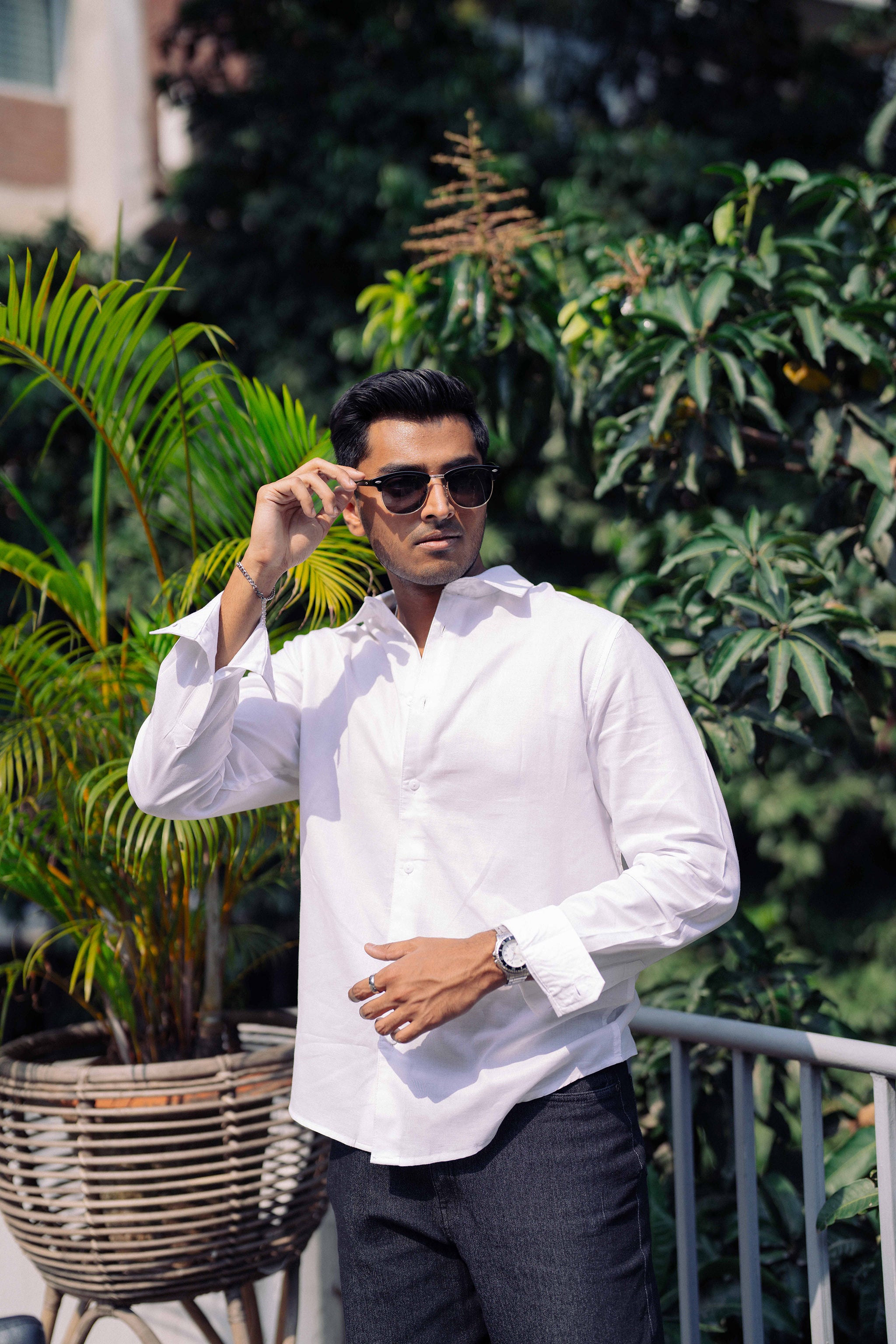 White - Long Sleeve Shirt For Men