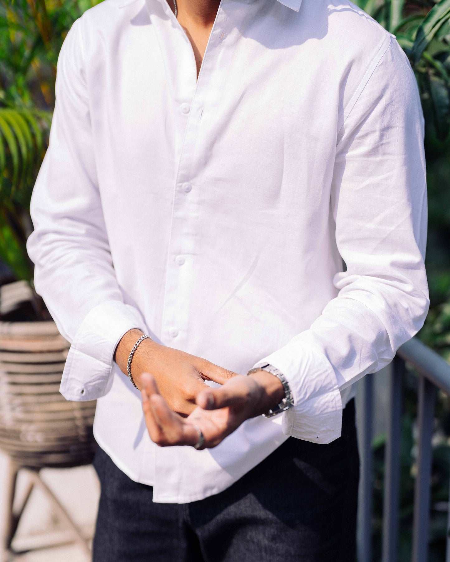 White - Long Sleeve Shirt For Men