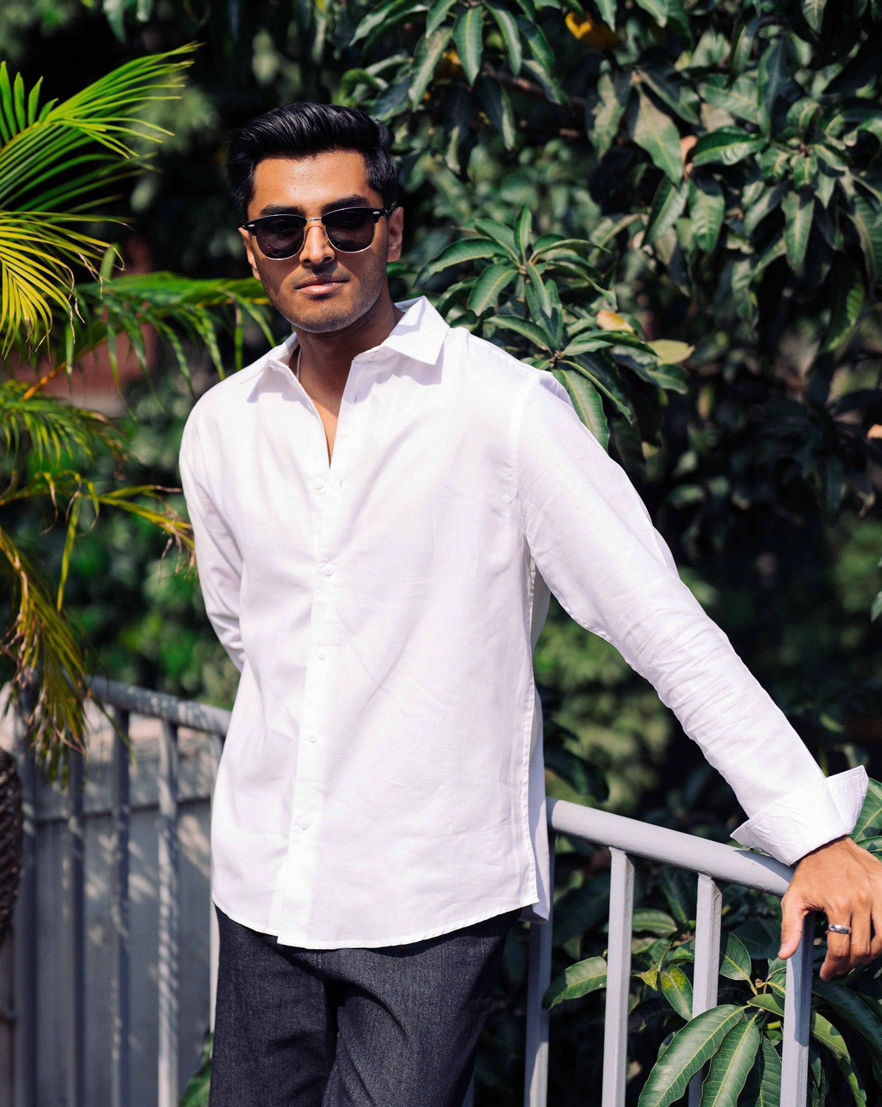 White - Long Sleeve Shirt For Men