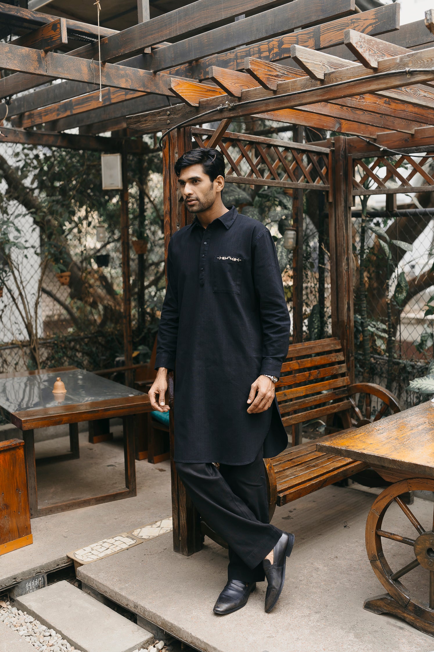 PRE ORDER- Daniyal - Black Embroidered Kabli