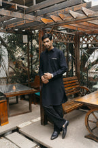 Daniyal - Black Embroidered Kabli