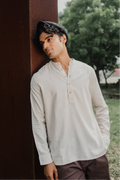Cotton Henley - Katua - For Men - Sand
