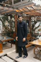 Daniyal - Black Embroidered Kabli