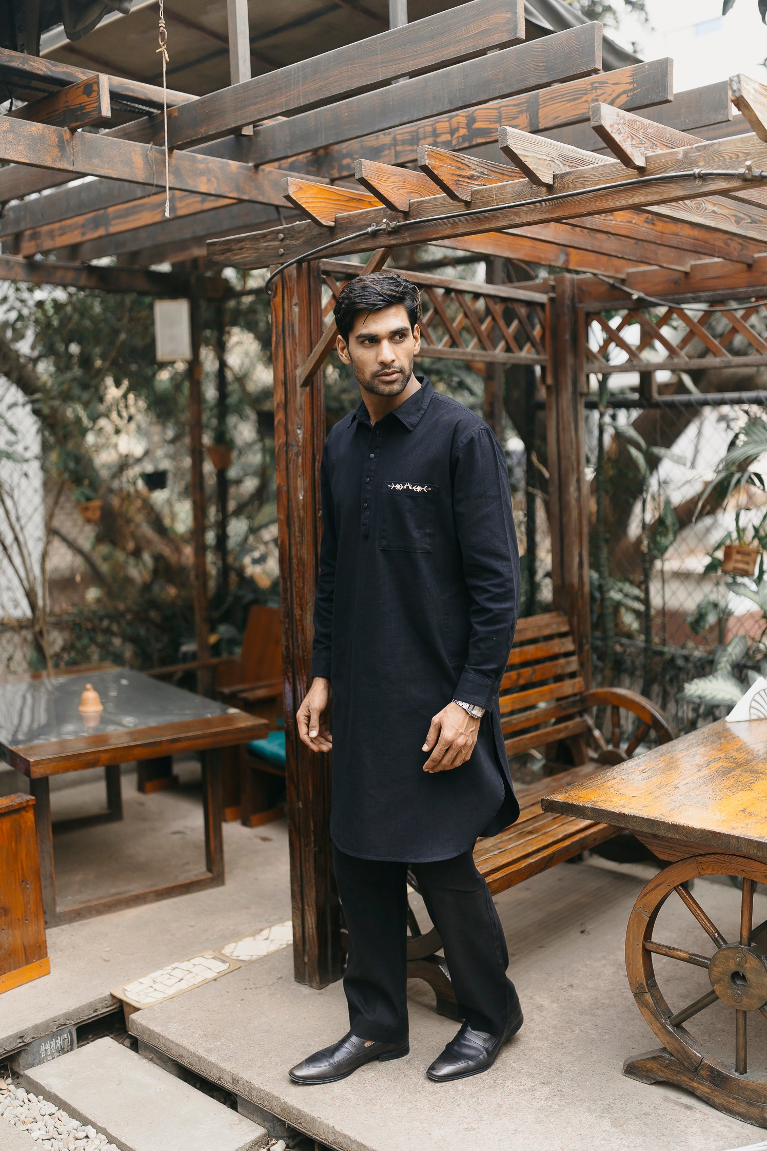 PRE ORDER- Daniyal - Black Embroidered Kabli