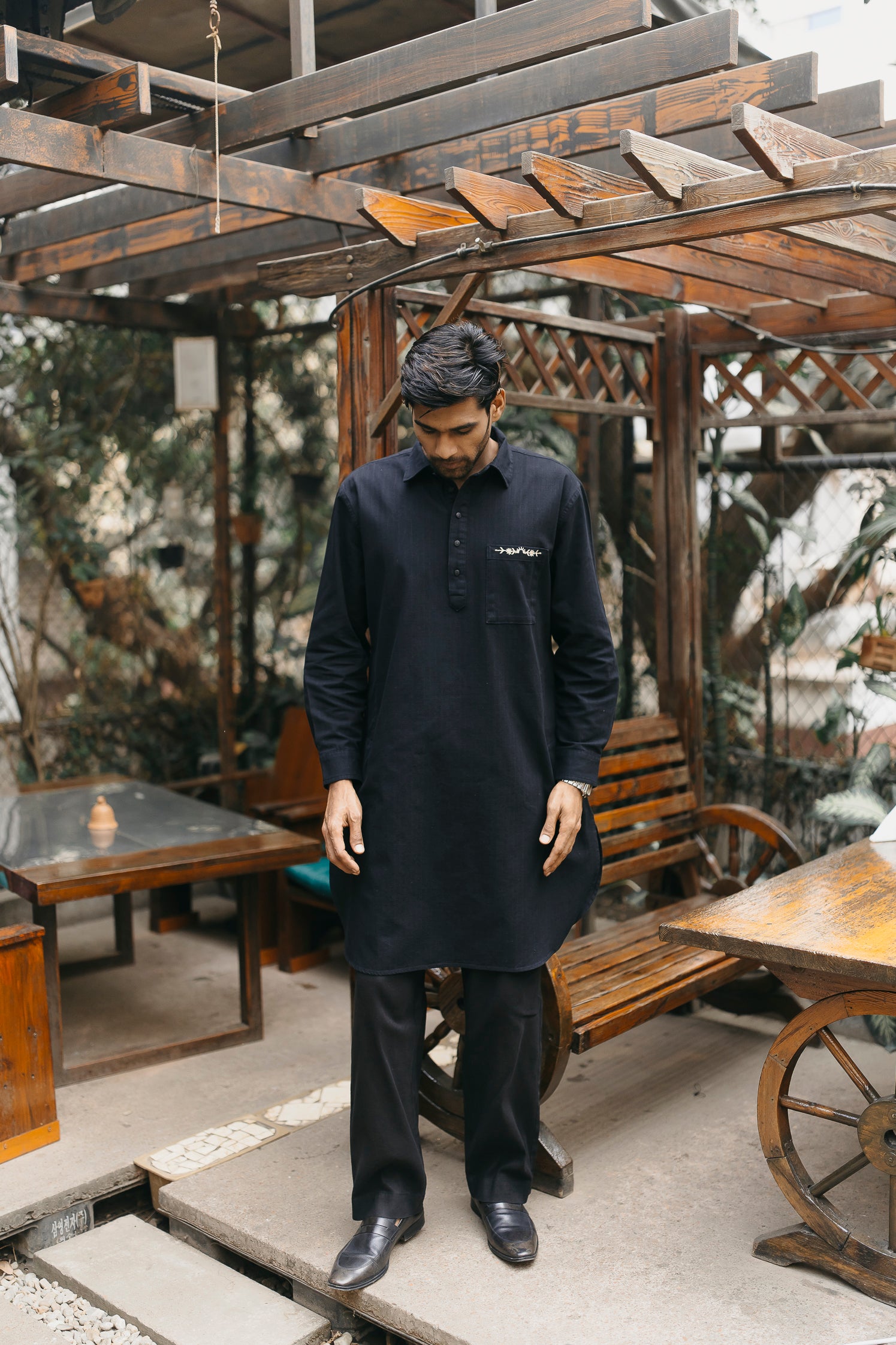 PRE ORDER- Daniyal - Black Embroidered Kabli