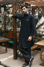 Daniyal - Black Embroidered Kabli