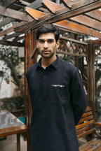 Daniyal - Black Embroidered Kabli