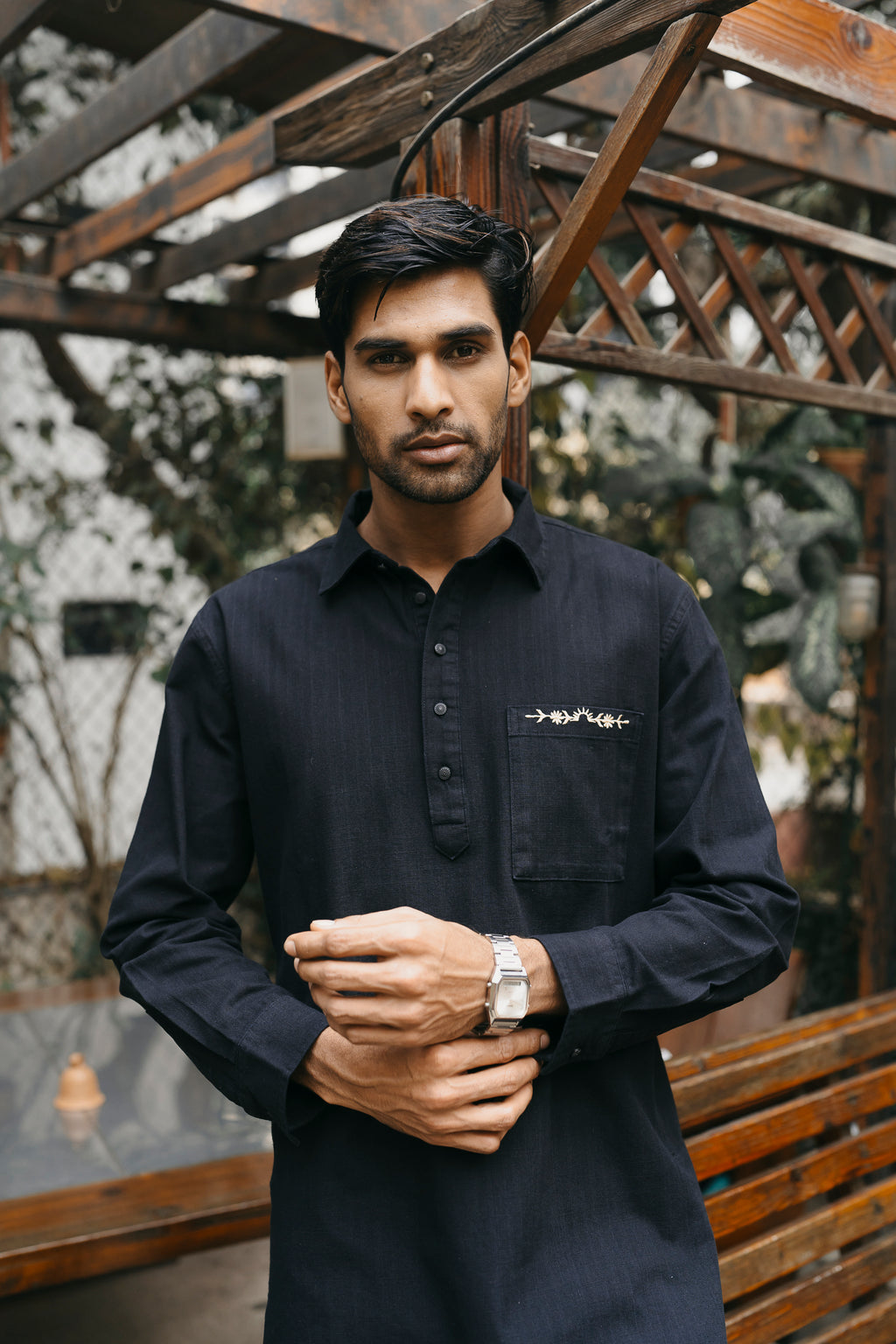 PRE ORDER- Daniyal - Black Embroidered Kabli