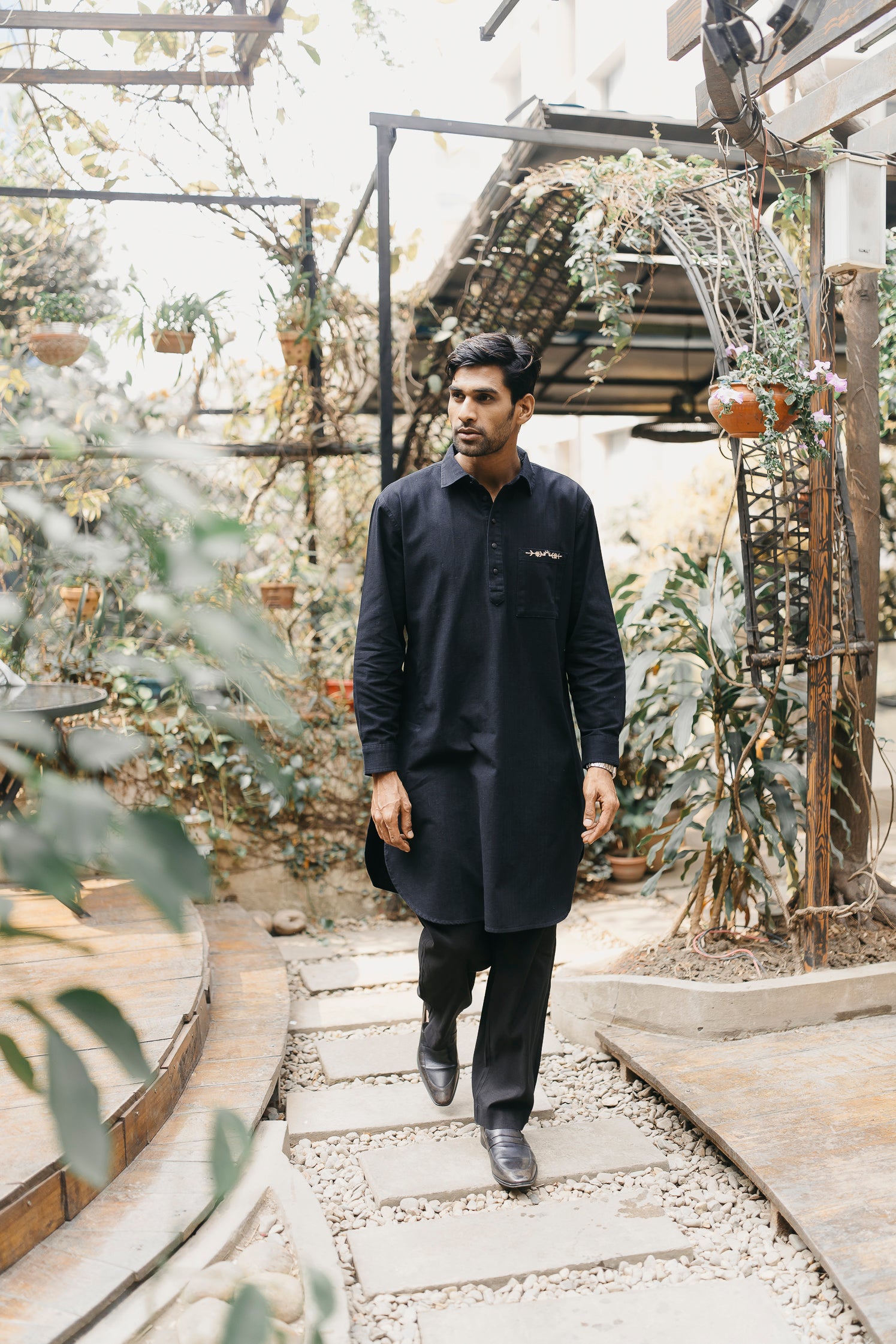 PRE ORDER- Daniyal - Black Embroidered Kabli