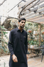 Daniyal - Black Embroidered Kabli