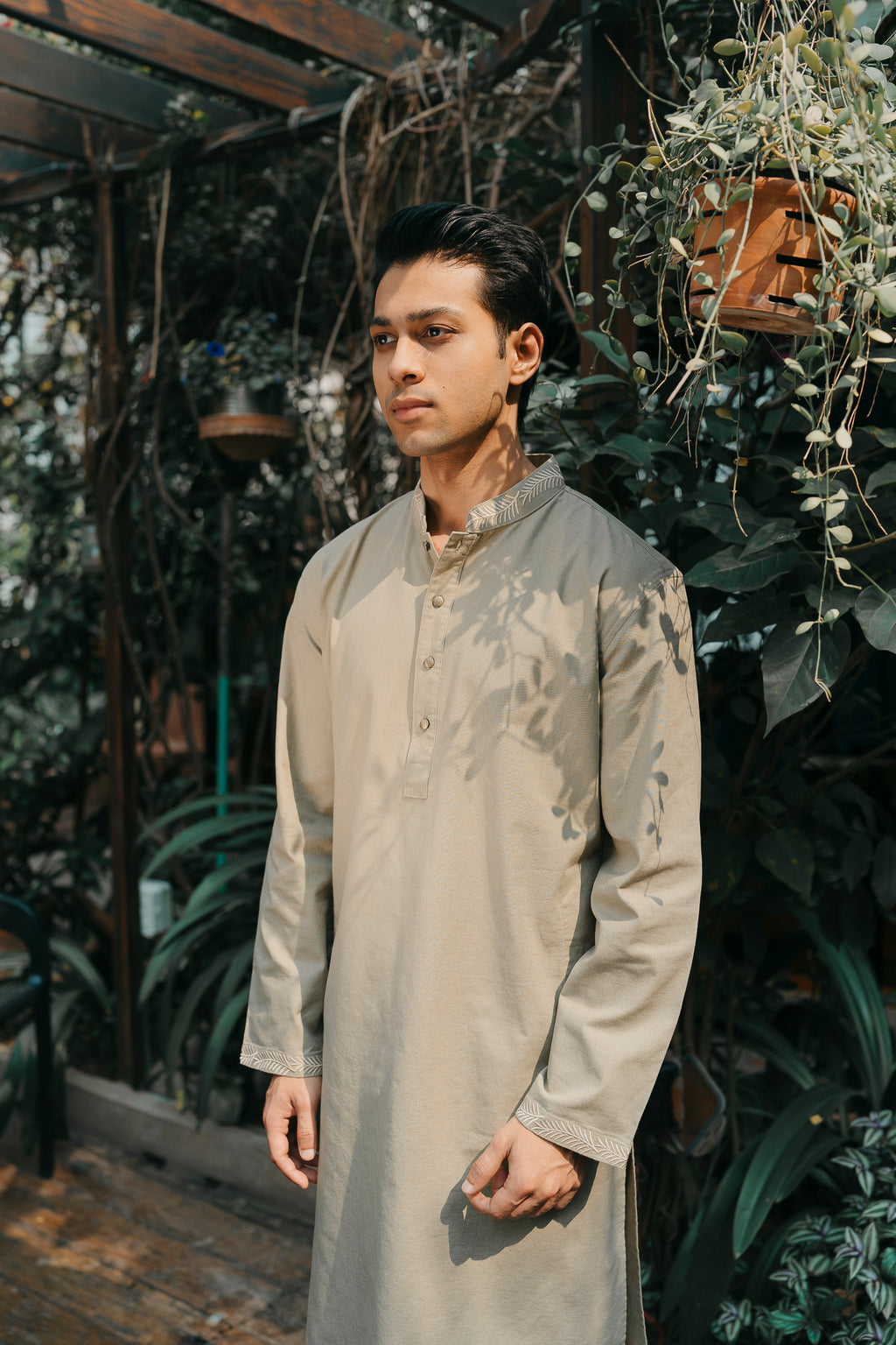 Arhaan - Light Green Embroidered Panjabi