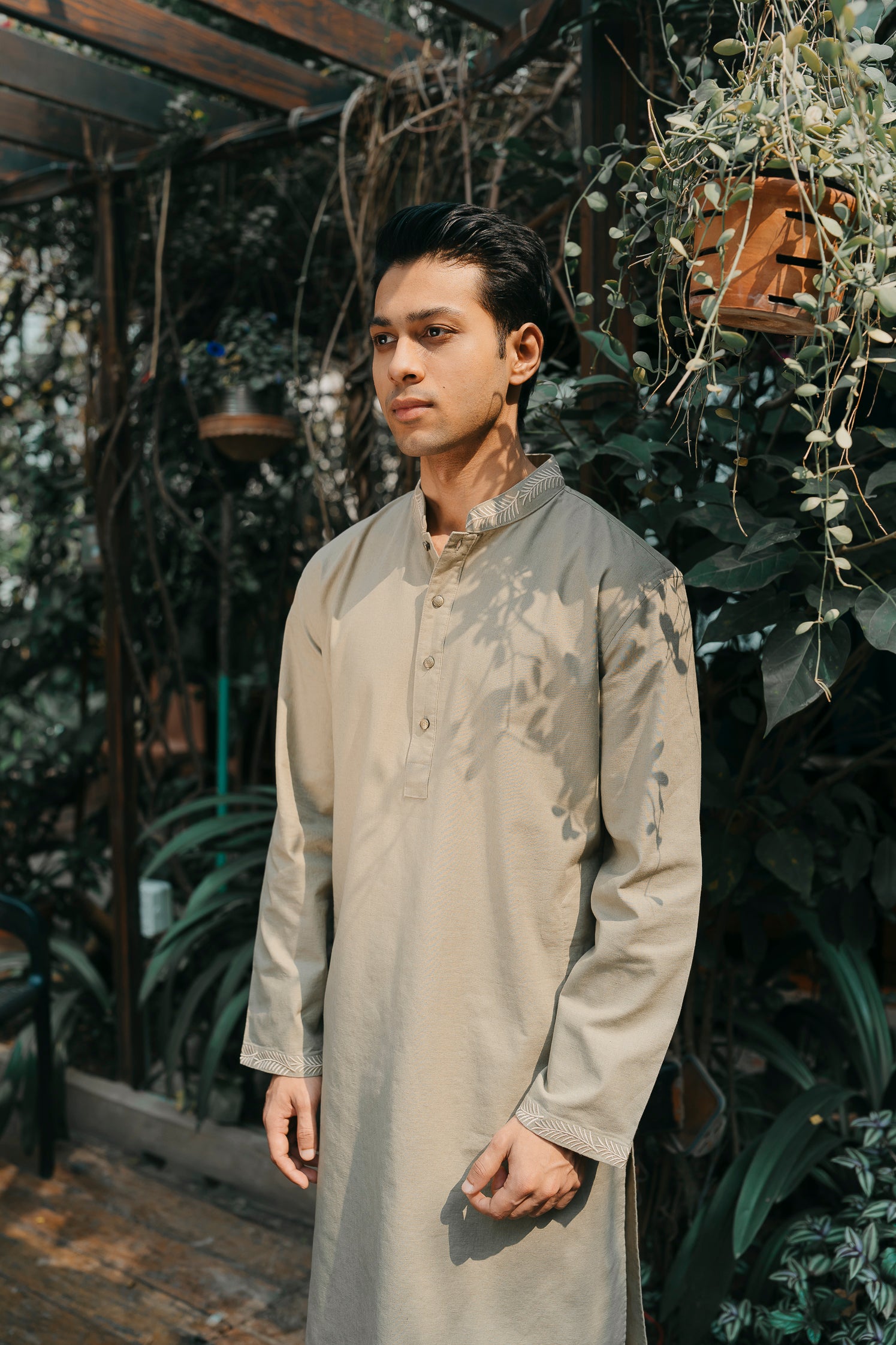 Arhaan - Light Green Embroidered Panjabi