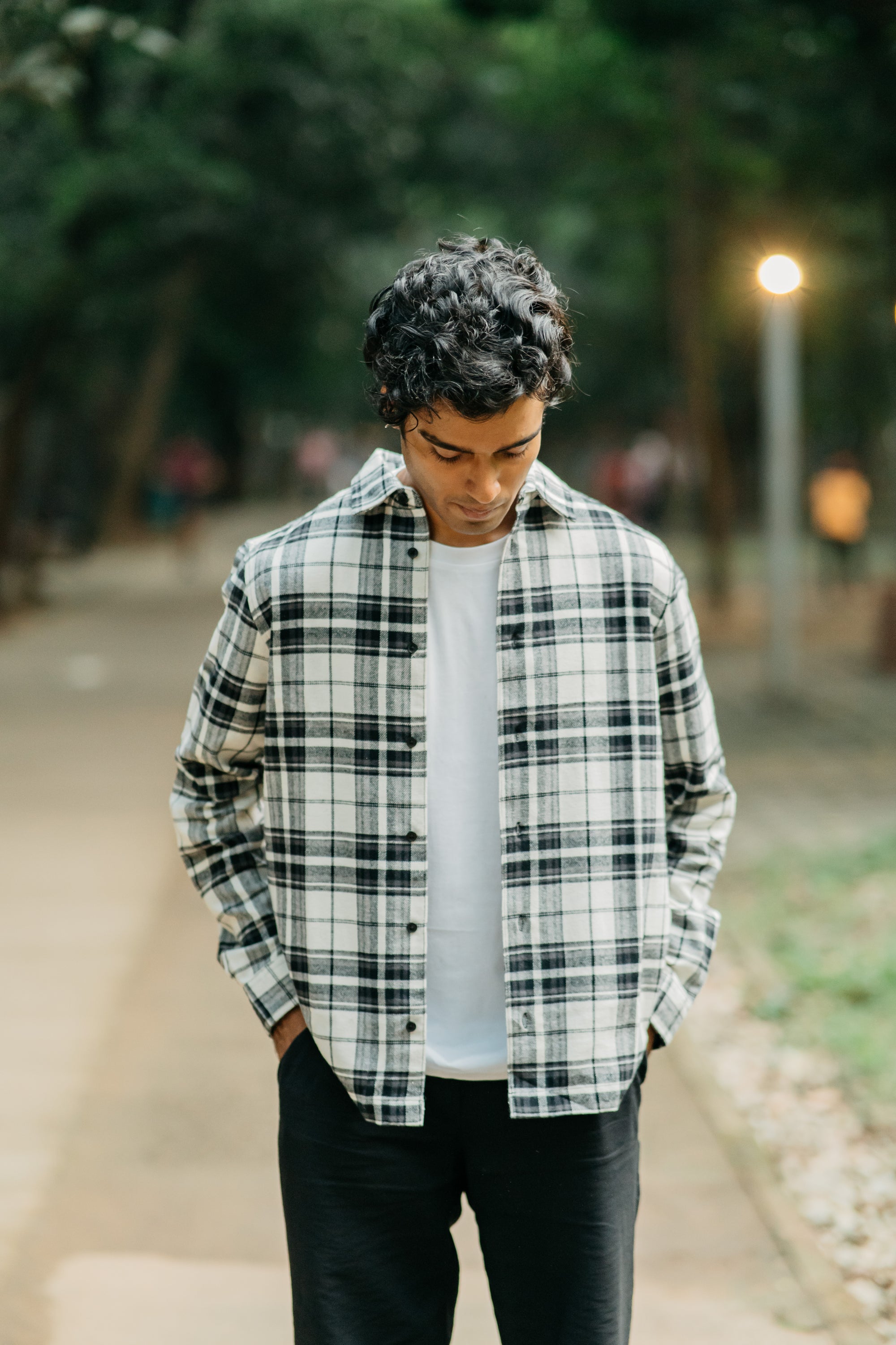 Flannel Shirt for Men - Black & White
