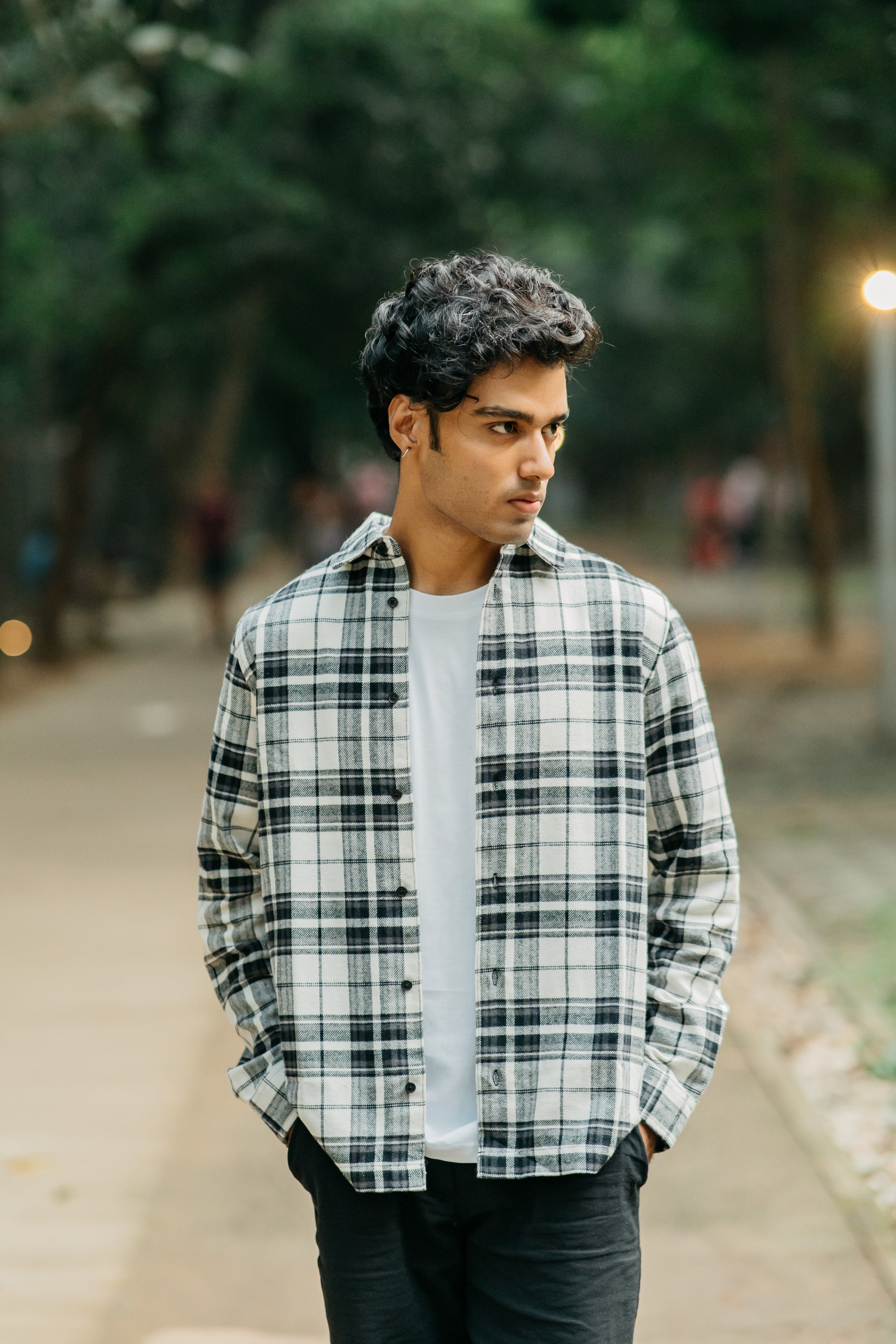 Flannel Shirt for Men - Black & White