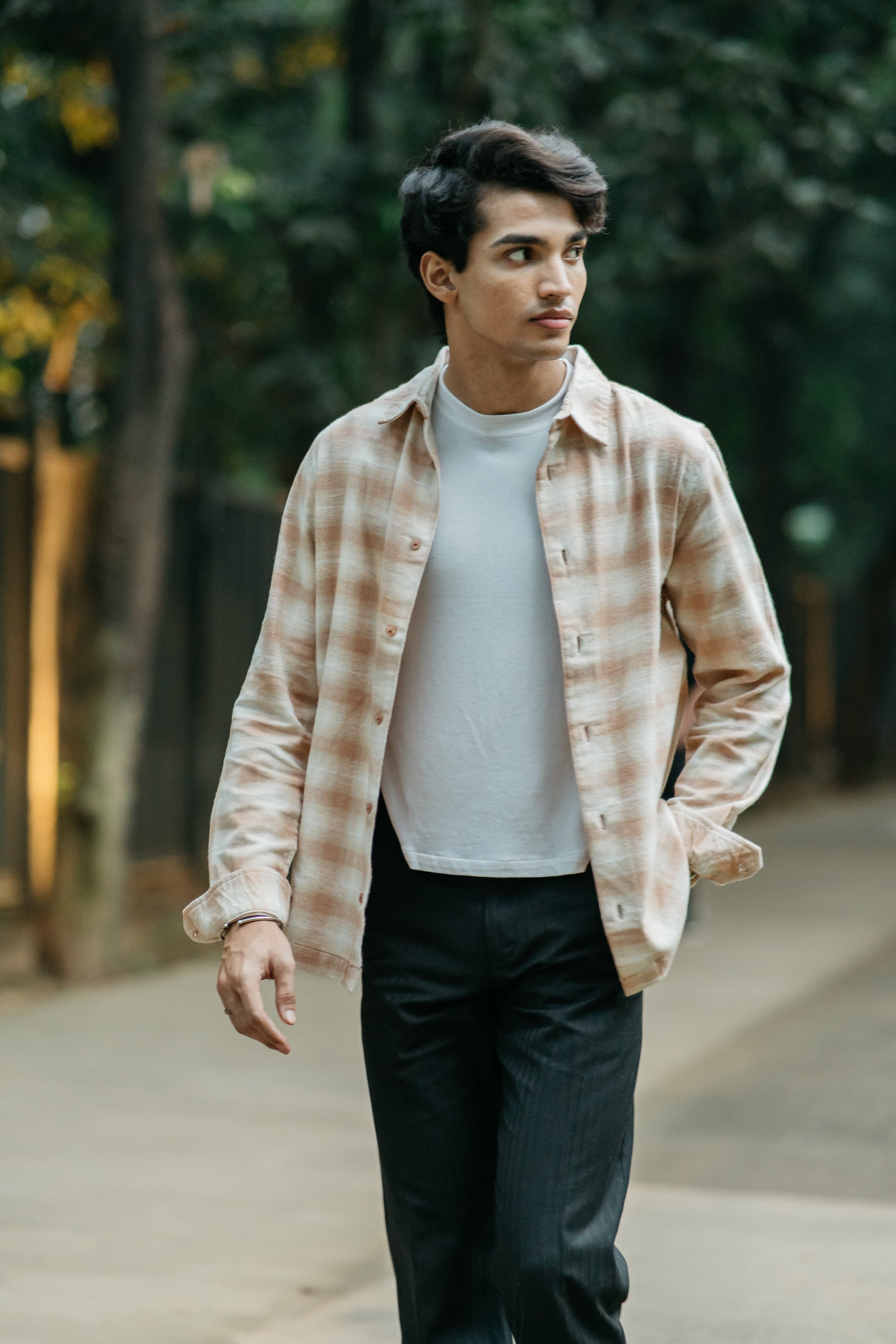 Flannel Shirt for Men - Beige & Off White