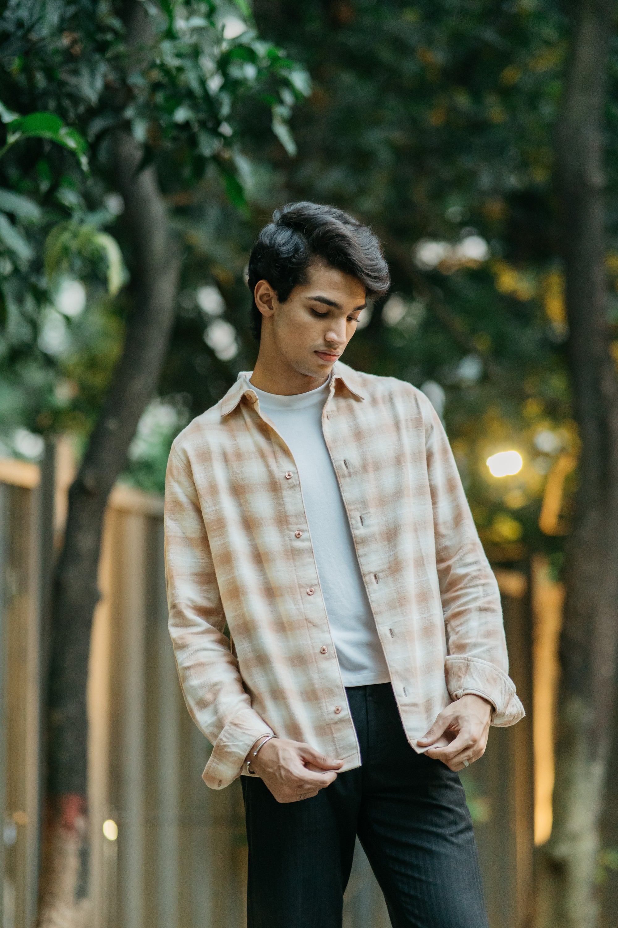 Flannel Shirt for Men - Beige & Off White