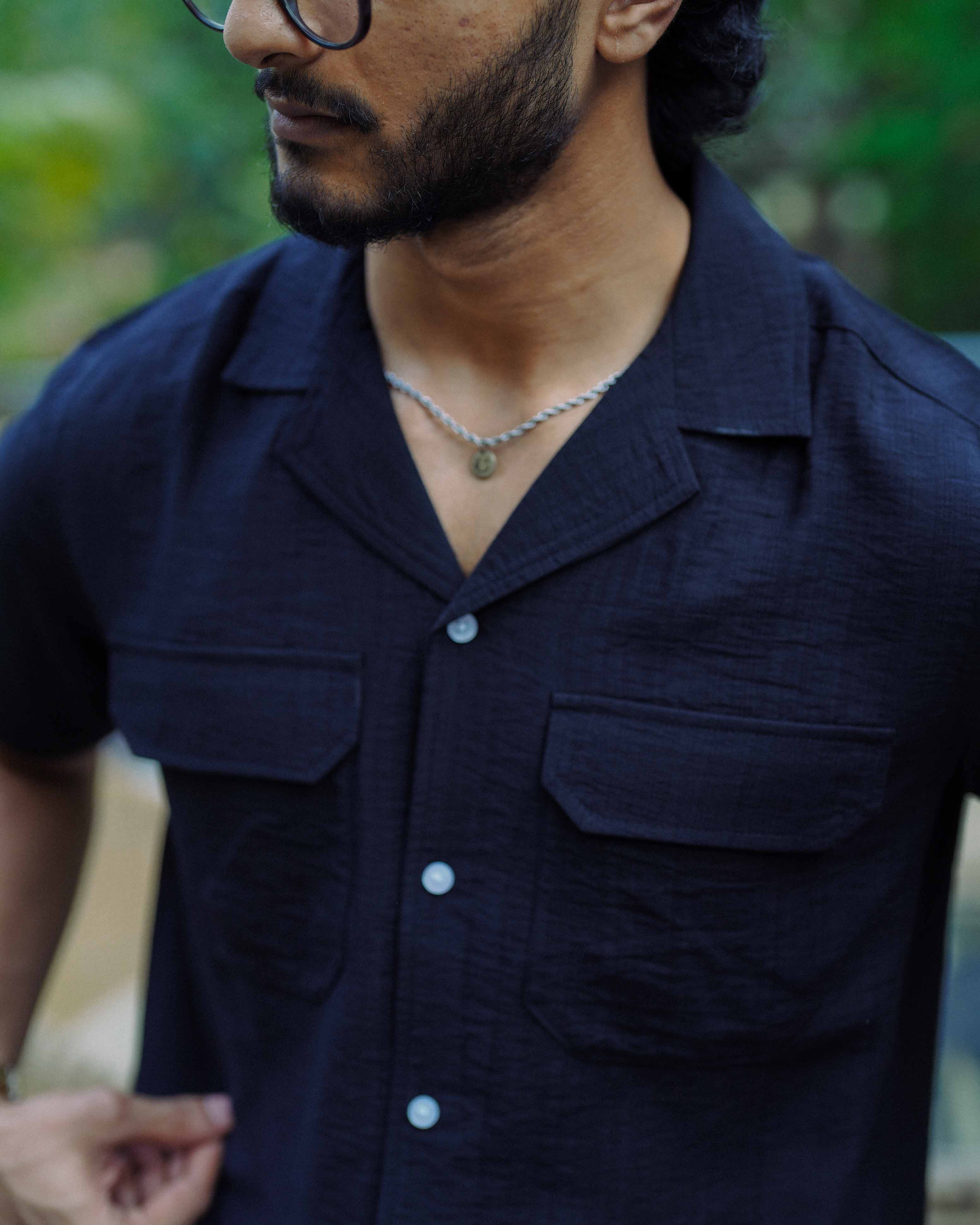 Curtis Cuba  - Black - Cuban Shirt For Men