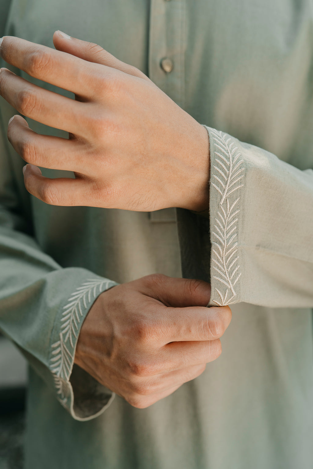 Arhaan - Light Green Embroidered Panjabi