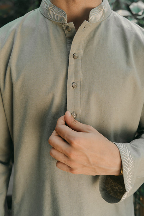 PRE ORDER- Arhaan - Light Green Embroidered Panjabi