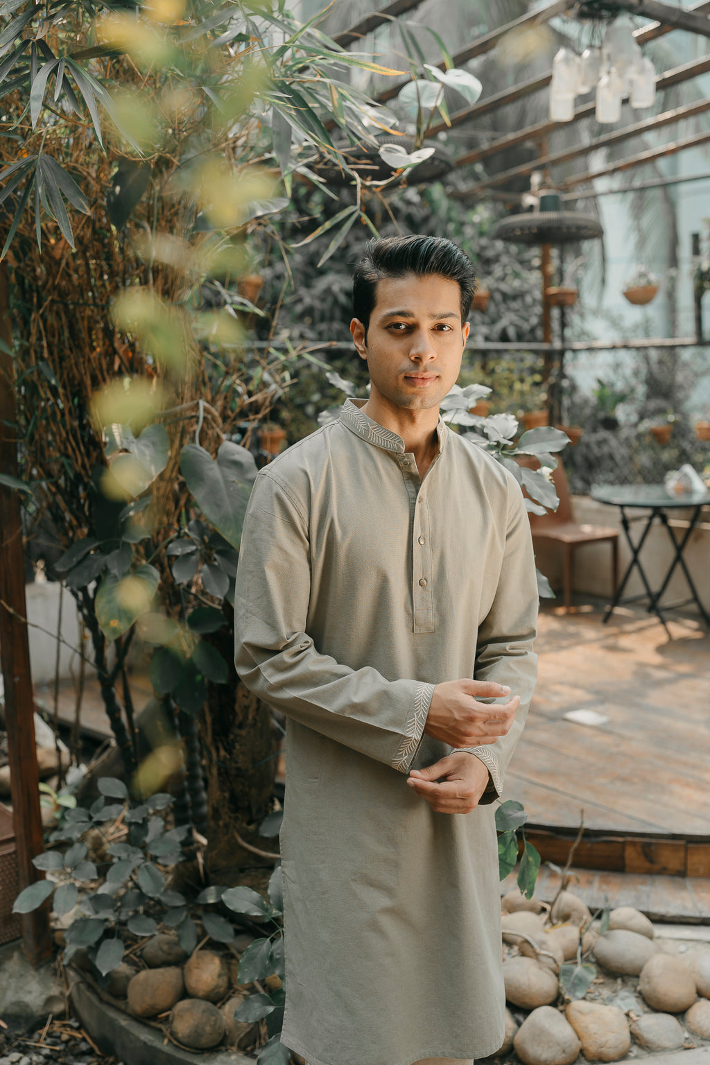 Arhaan - Light Green Embroidered Panjabi