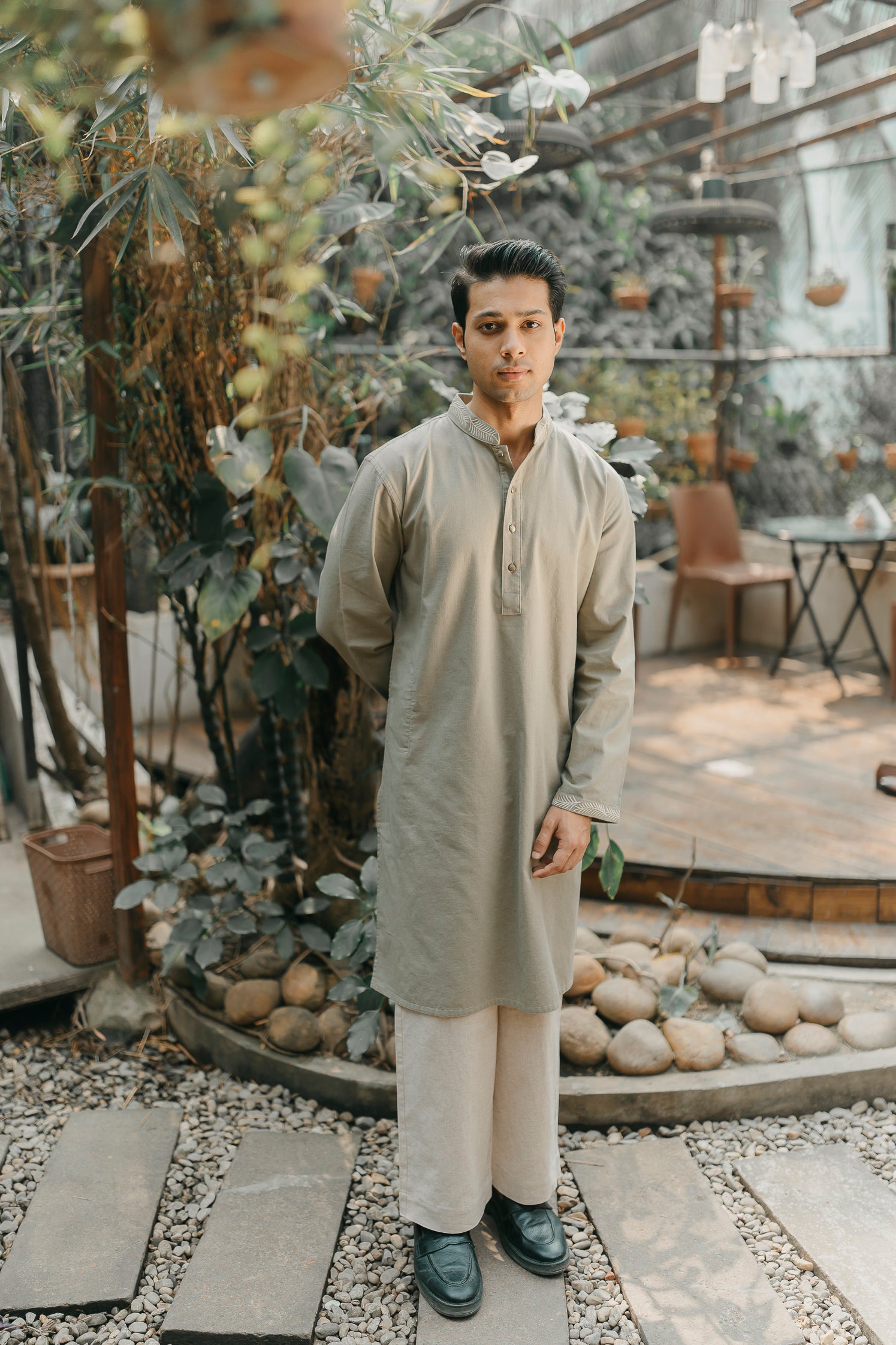 Arhaan - Light Green Embroidered Panjabi