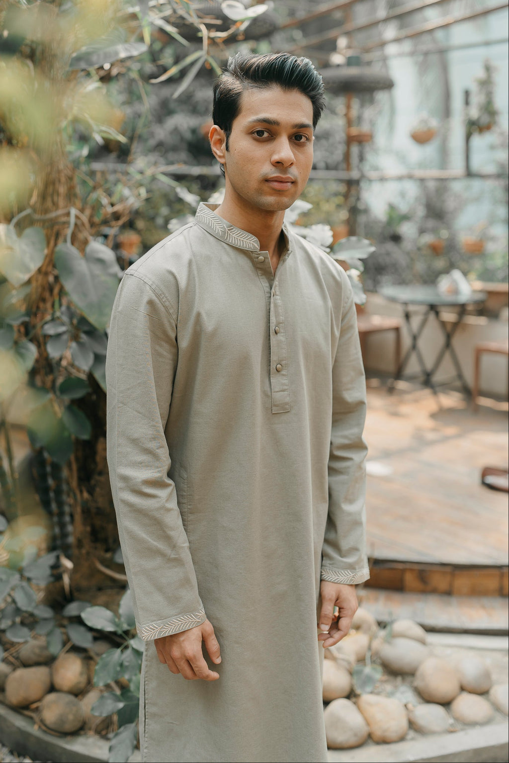 Arhaan - Light Green Embroidered Panjabi