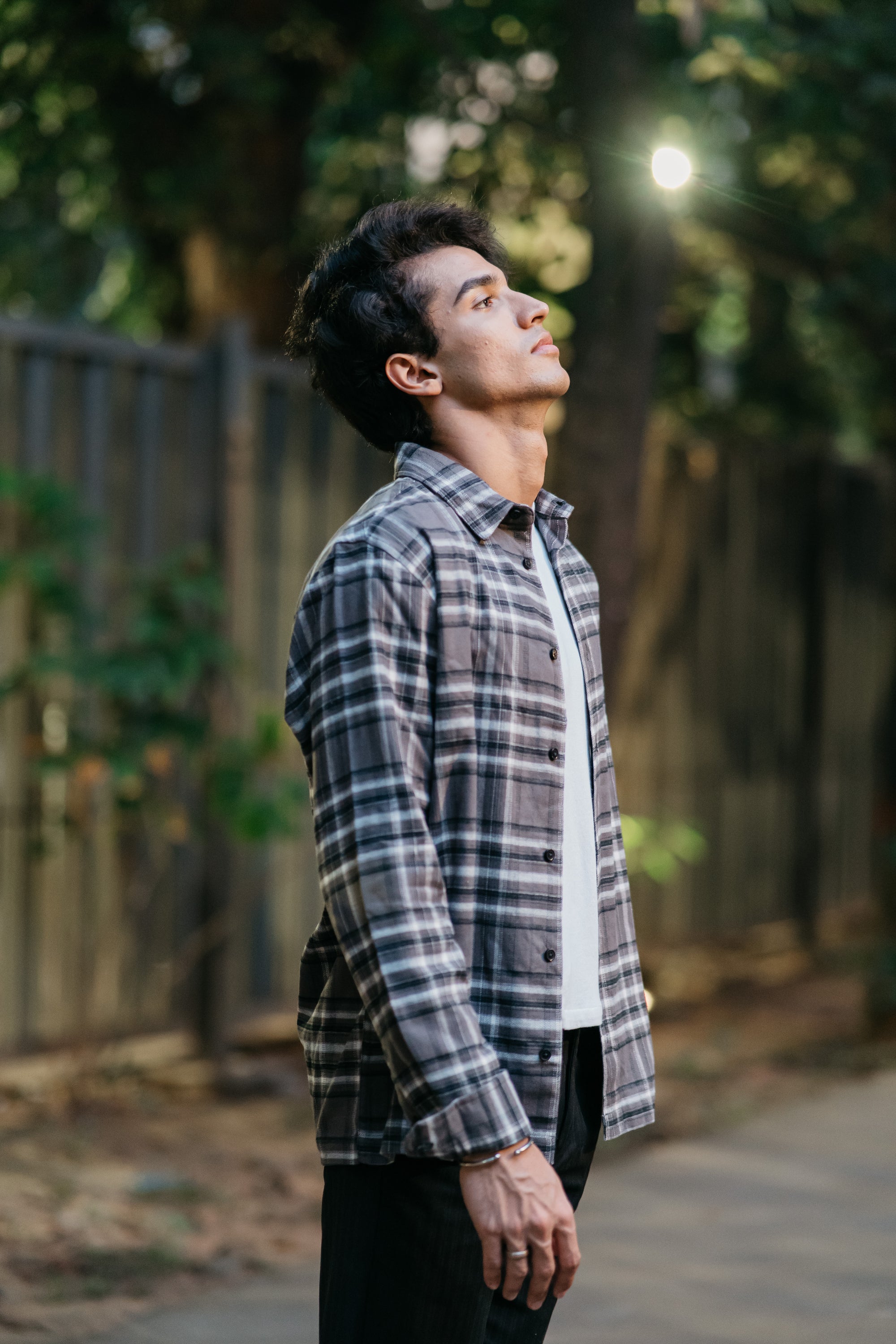 Flannel Shirt for Men - Dark Ash & Black White