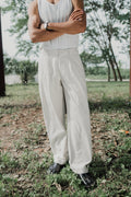 Wide Leg Pants For Men - Off White - Loose Fit
