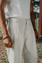 Wide Leg Pants For Men - Off White - Loose Fit