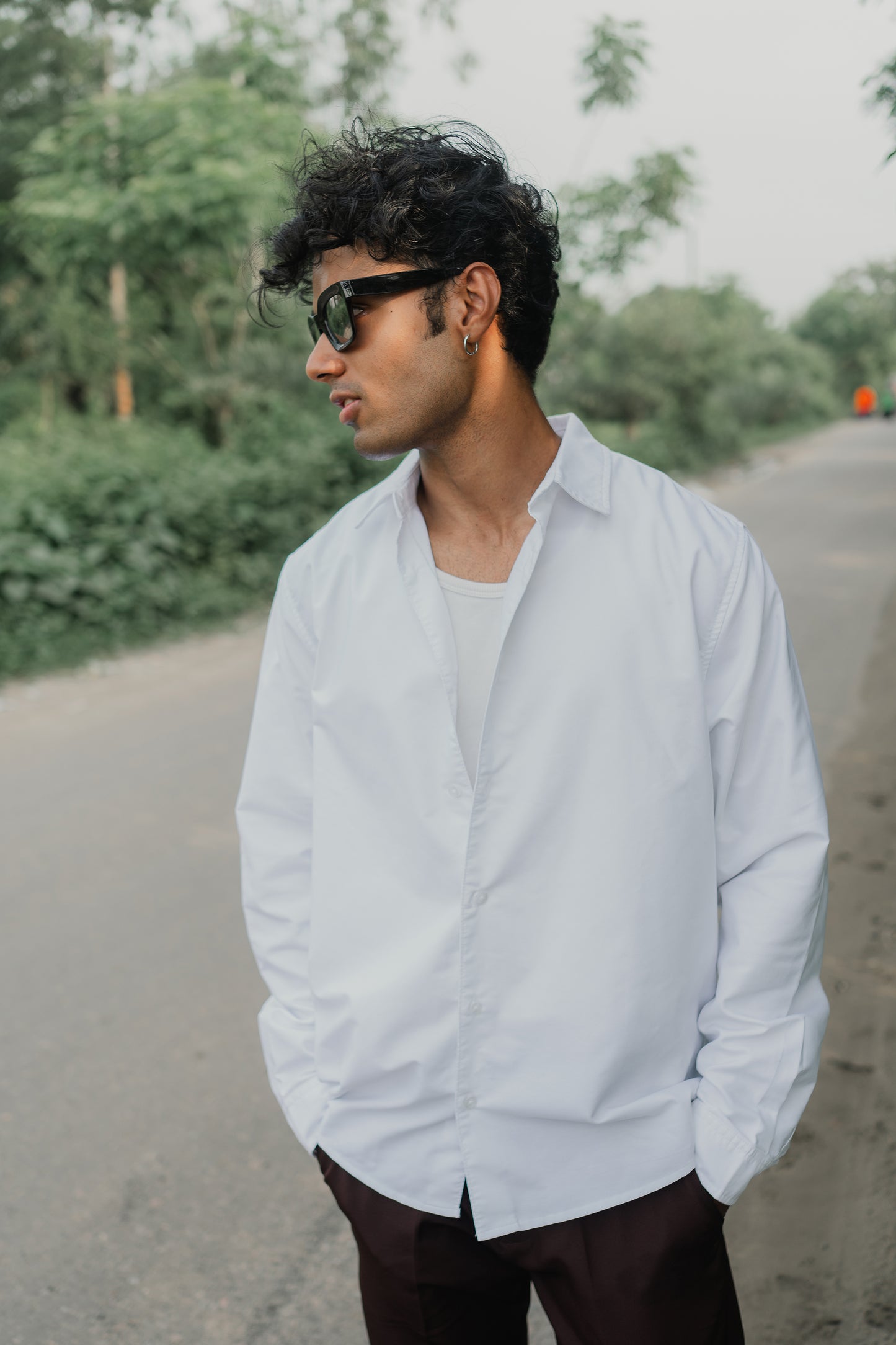 পুরুষদের জন্য অক্সফোর্ড শার্ট - সাদা 