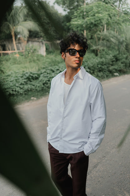 পুরুষদের জন্য অক্সফোর্ড শার্ট - সাদা 