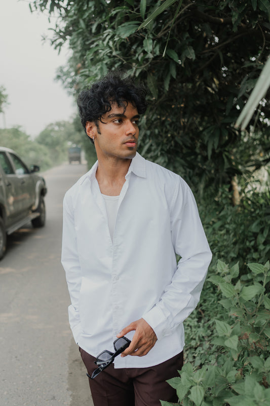 পুরুষদের জন্য অক্সফোর্ড শার্ট - সাদা 